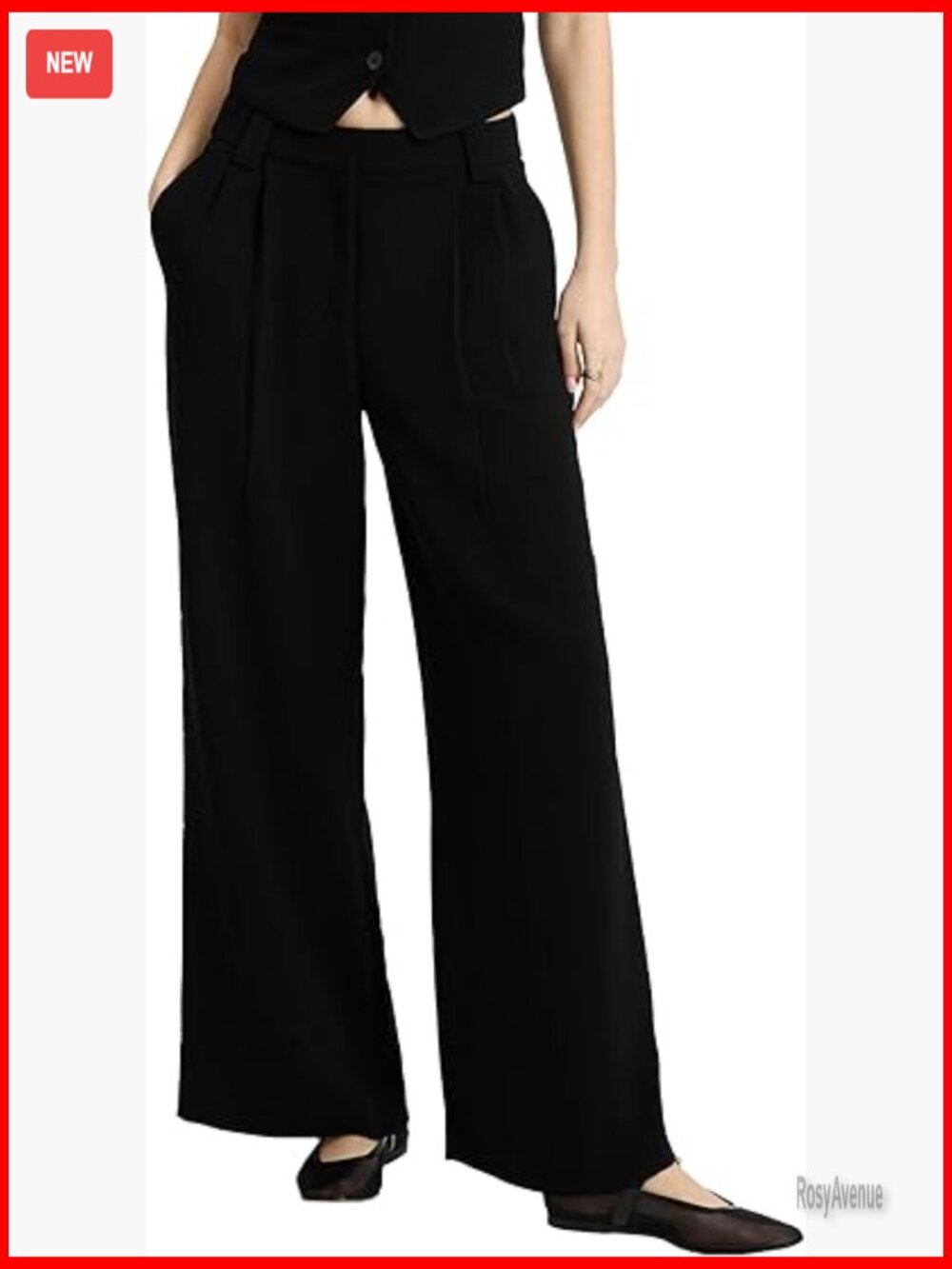 Women's High Waisted Relaxed Fit Wide-Leg Dress Pants for Work